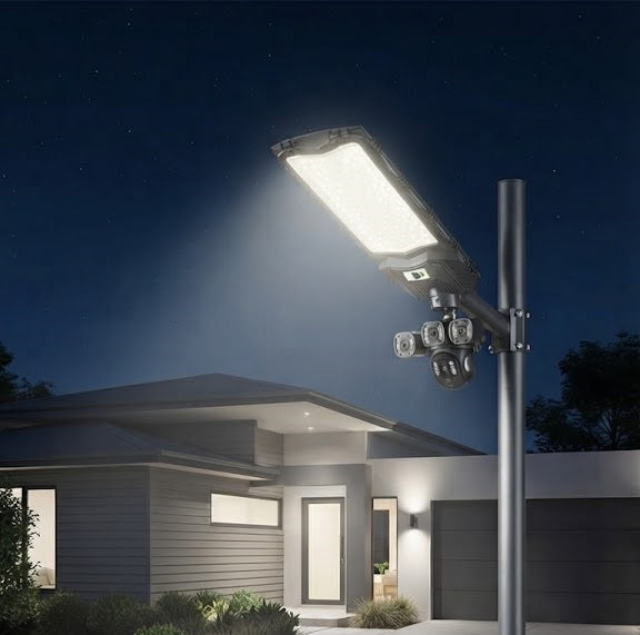 Lampione Solare LED 600W Faro Strada Giardino Da Esterno Sensore Movimento IP65