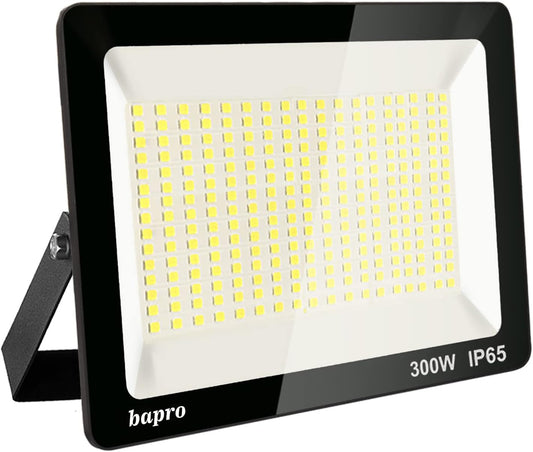 Faretto a LED da 300 W, per esterni, super luminoso, 3000 K, IP65, per giardino, garage e campo sportivo, classe energetica A++, luce bianca calda