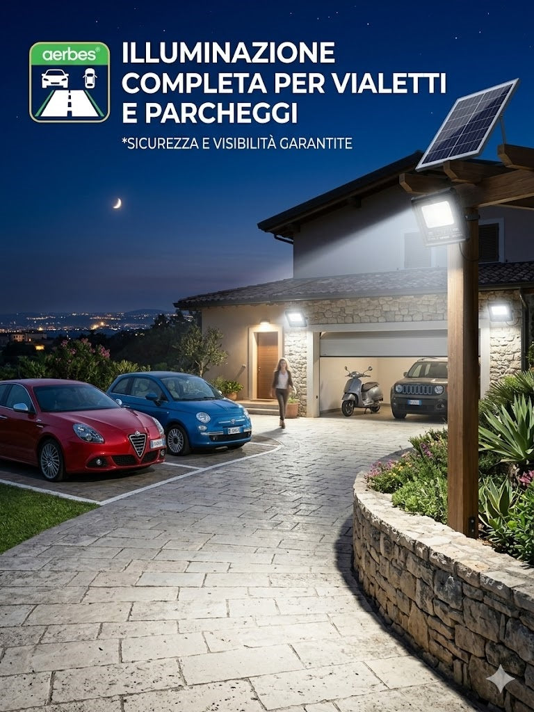 Faretto LED 100W Solare, Lampada LED Esterno Energia Solare 7500K, Proiettore Solare Professionale con Telecomando e Timer, Luce di Sicurezza Impermeabile per Parete e Esterni