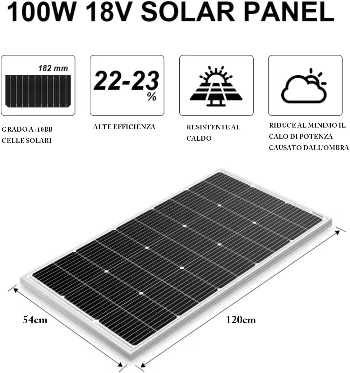 Kit Fotovoltaico a Isola 2kw  2x pannelli da 100W, Inverter 2000W 12V, Batteria 150Ah (Accumulo 2kWh) e Regolatore di Carica 30A LCD
