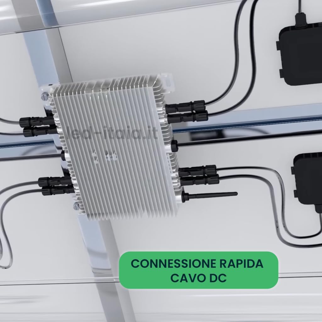 Generico Kit Fotovoltaico per Balcone da 820W, 4.19% di Efficienza, Grigio Argento, con Funzione WLAN e Inverter Micro da 800W, Include Staffa e Cavi da 10m e 3m, Facile Installazione