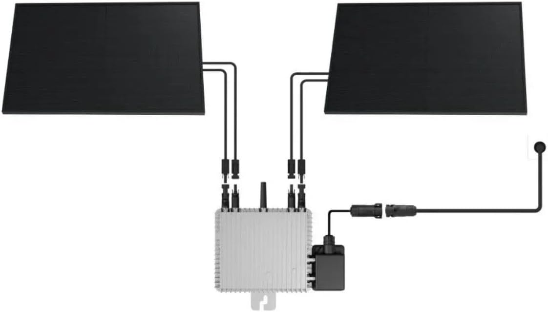 Generico Kit Fotovoltaico per Balcone da 820W, 4.19% di Efficienza, Grigio Argento, con Funzione WLAN e Inverter Micro da 800W, Include Staffa e Cavi da 10m e 3m, Facile Installazione