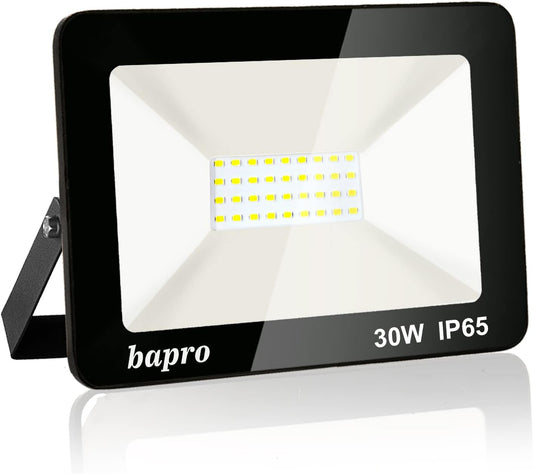 Faretto a LED da 30 W, per esterni, super luminoso, 3000 K, IP65, per giardino, garage e campo sportivo, classe energetica A++, luce bianca calda