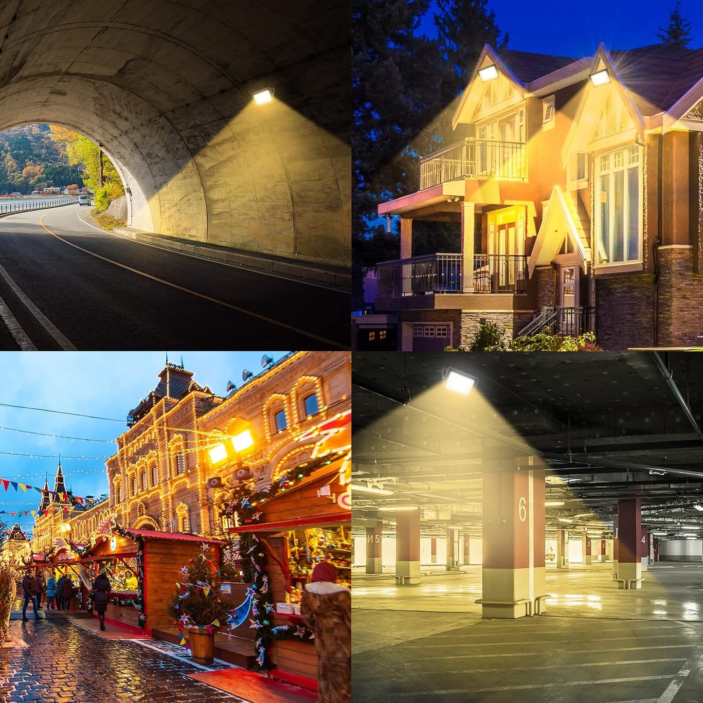 Faretto a LED da 30 W, per esterni, super luminoso, 3000 K, IP65, per giardino, garage e campo sportivo, classe energetica A++, luce bianca calda