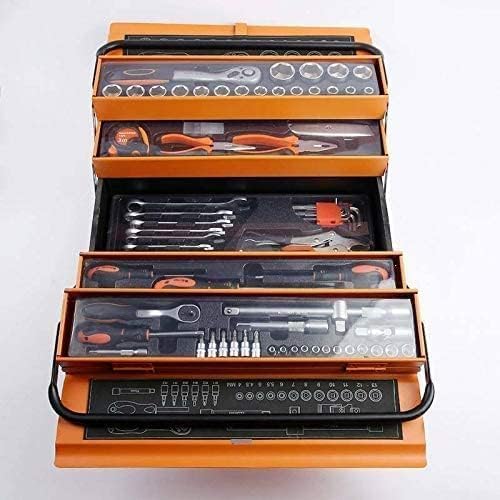 Set Utensili da Lavoro, Casetta per Attrezzi da Trasporto Arancione, Chiavi a Cricchetto, Bussole Cacciavite, Porta Chiavi Inglese, Set Fai Da Te 85 Pezzi toolbox for DIY
