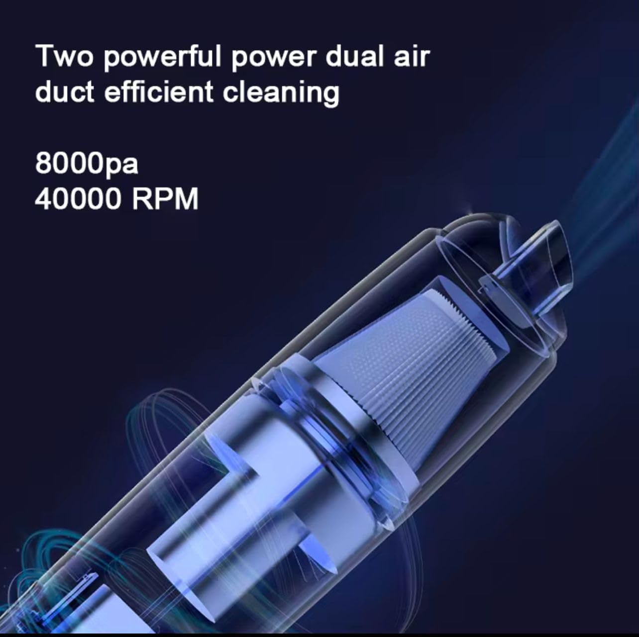 Aspirapolvere Portatile Senza Fili, Mini Aspiratore Ricaricabile USB, Aspirapolvere da Mano per Auto e Casa, Superfici,Bianco