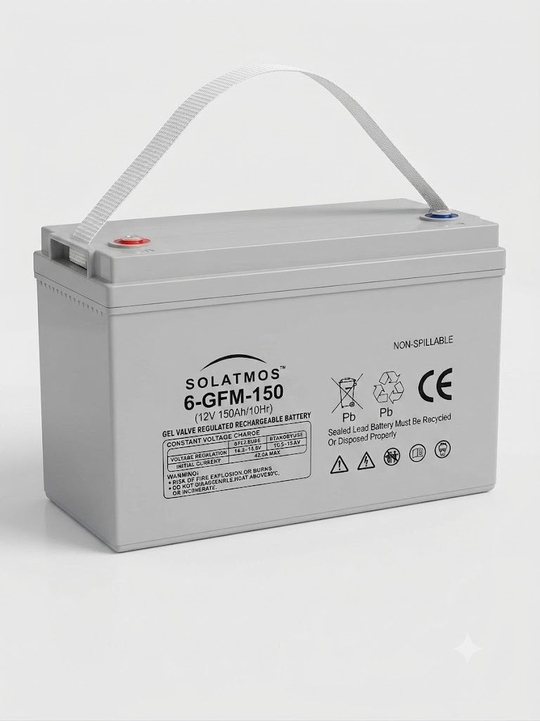 BATTERIA 150AH 12V GEL VRLA PER KIT FOTOVOLTAICO UPS ENERGIA SOLARE CAMPER BAITA