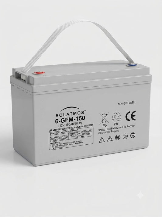 BATTERIA 150AH 12V GEL VRLA PER KIT FOTOVOLTAICO UPS ENERGIA SOLARE CAMPER BAITA