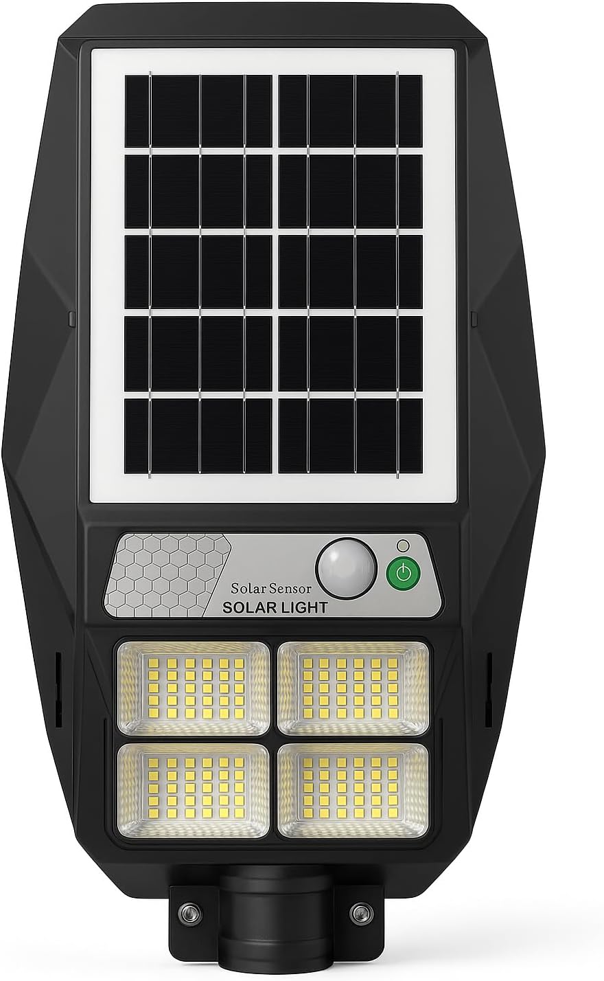 Generico Lampione Solare da Esterno 200W con Pannello Fotovoltaico, Faro LED 6500K con Sensore di Movimento, IP65 Impermeabile, Luce Stradale per Giardino, Cortile, Parcheggio e Vialetti [Classe di efficienza energetica A]
