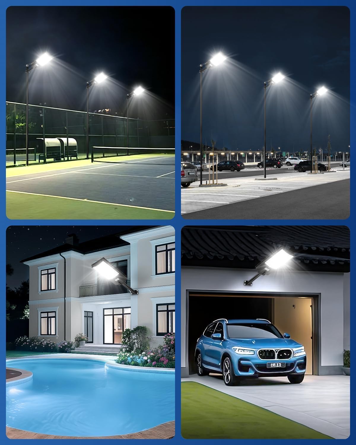 Generico Lampione Solare da Esterno 200W con Pannello Fotovoltaico, Faro LED 6500K con Sensore di Movimento, IP65 Impermeabile, Luce Stradale per Giardino, Cortile, Parcheggio e Vialetti [Classe di efficienza energetica A]