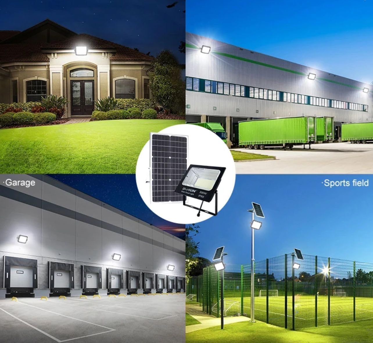 Generico Faretto LED Solare da Esterno 300W, Faro con Sensore Crepuscolare e LED Ultra Luminosi per Giardini, Cortili e Aree Esterne, Sesnsore di Movimento Casa,Giardino,Parcheggio,Strada [Classe di efficienza energetica A+++]