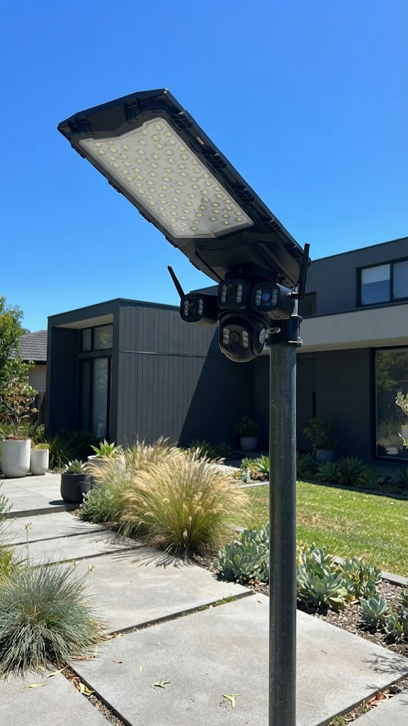 Lampione Solare LED 600W Faro Strada Giardino Da Esterno Sensore Movimento IP65