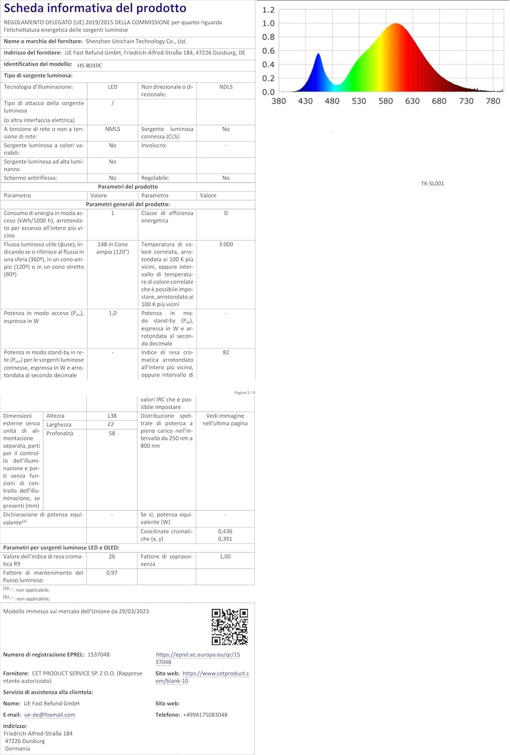 Generico 4x Faretto Faro solare 300 Led con sensore di movimento impermeabile da esterno 900LM IP65 Luce Bianca Fredda [Classe di efficienza energetica A]