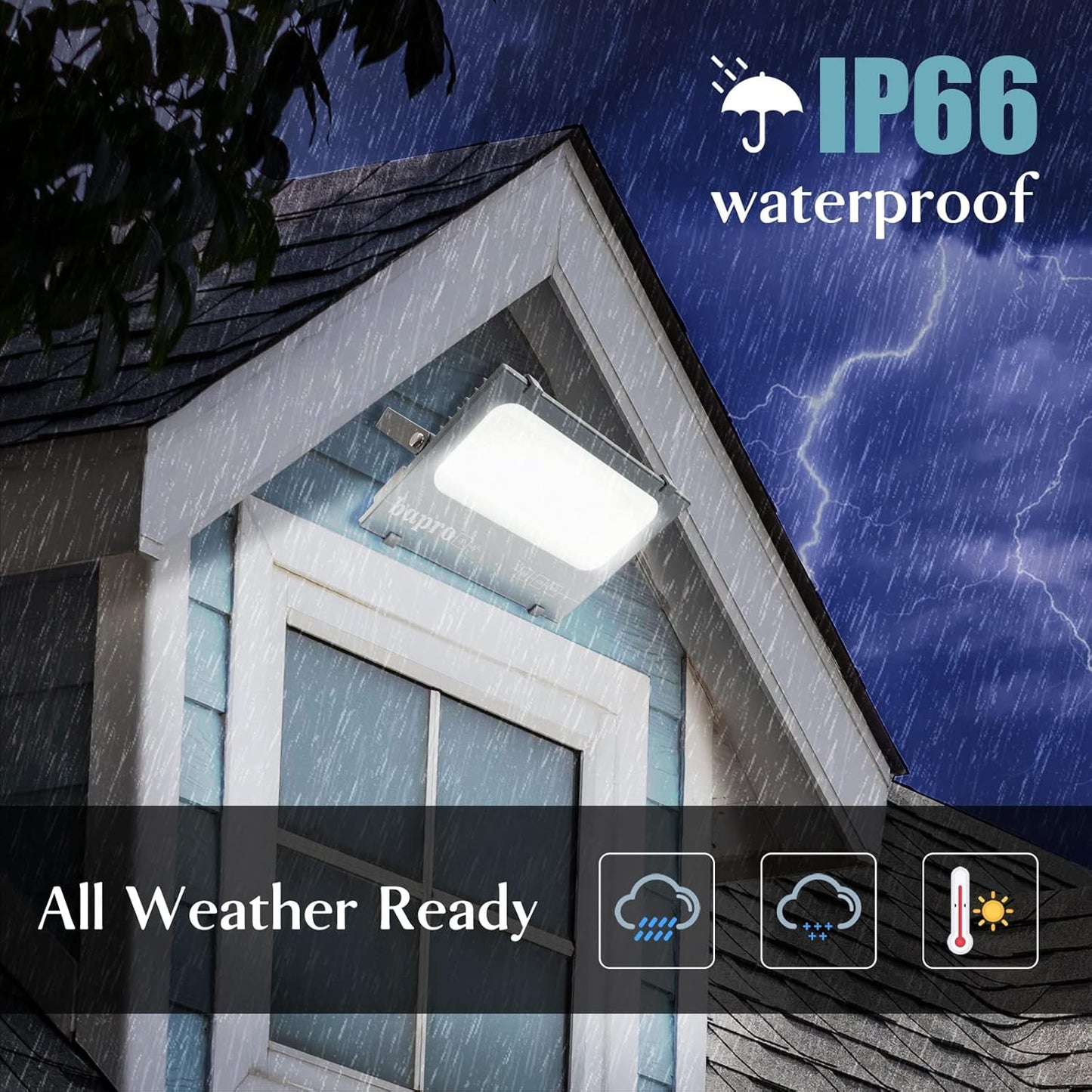 Faro Led Esterno 500W per Esterno 6000K Luce Bianca Proiettore Moda Leggero, Faro Impermeabile IP66 per Giardino Cortile, Lampada Luce Potente Super Luminosa [Classe Energetica A++]