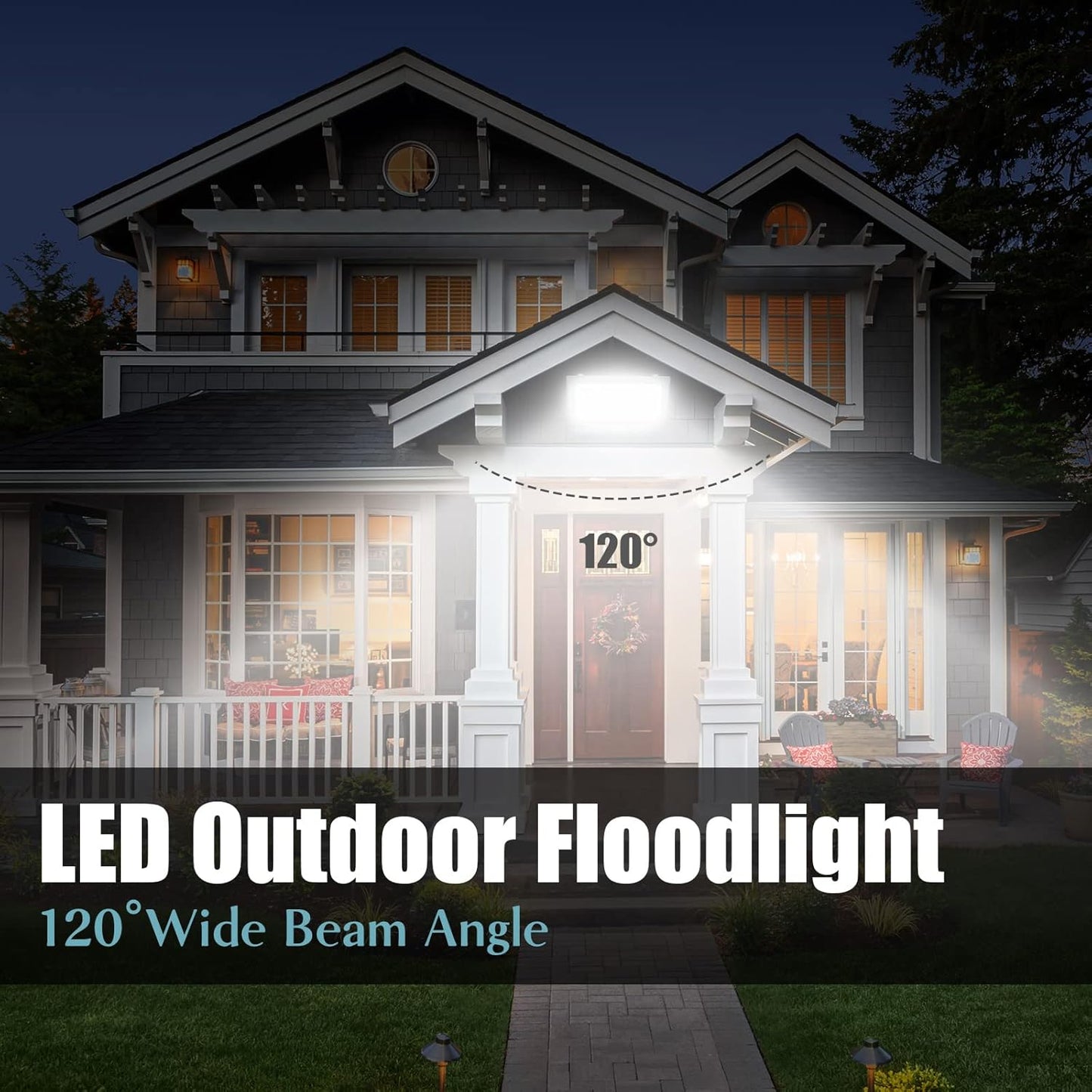 Faro Led Esterno 500W per Esterno 6000K Luce Bianca Proiettore Moda Leggero, Faro Impermeabile IP66 per Giardino Cortile, Lampada Luce Potente Super Luminosa [Classe Energetica A++]