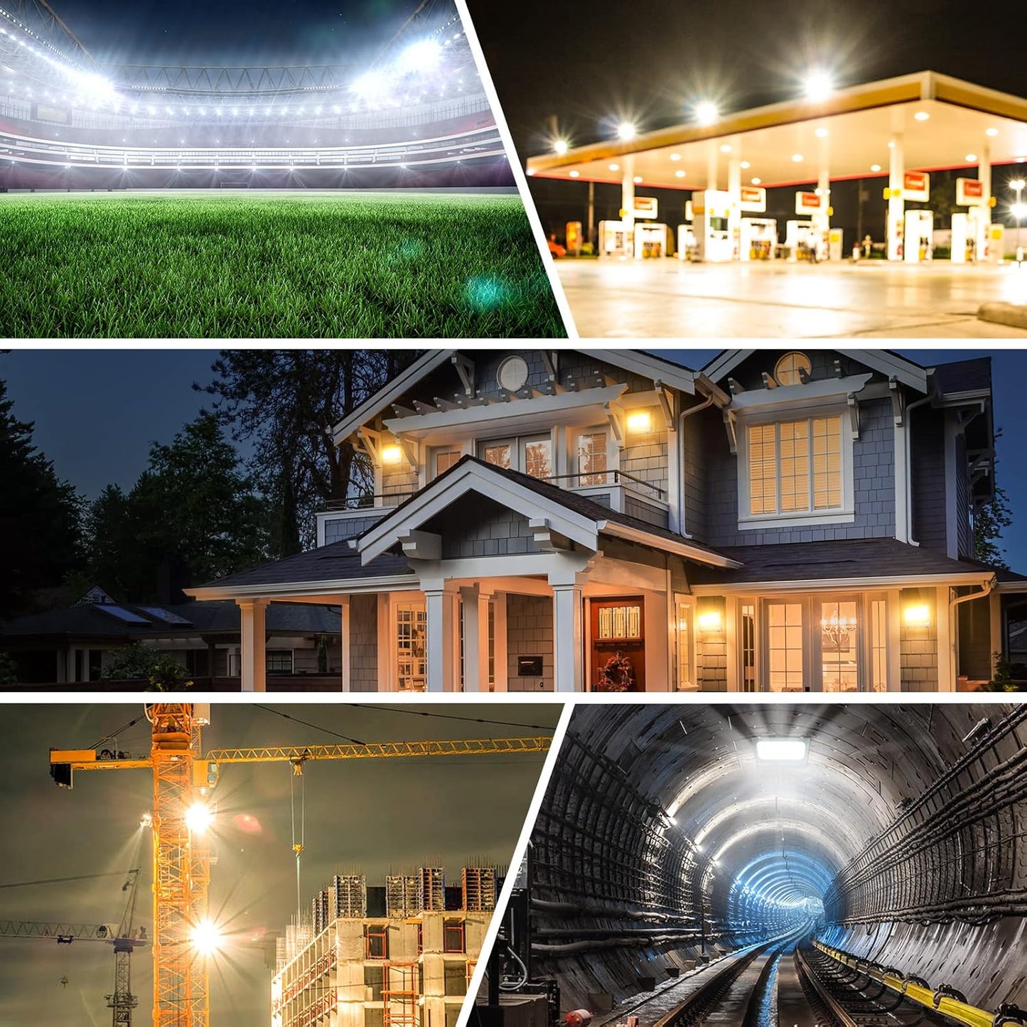 Faro Led Esterno 500W per Esterno 6000K Luce Bianca Proiettore Moda Leggero, Faro Impermeabile IP66 per Giardino Cortile, Lampada Luce Potente Super Luminosa [Classe Energetica A++]