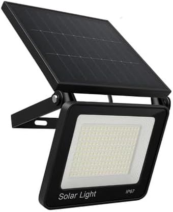 Generico Lampada LED da Esterno 200W, Faretto Solare da Parete con Asta Articolata, Illuminazione per Esterni, Pannello Solare Integrato [Classe di efficienza energetica A]