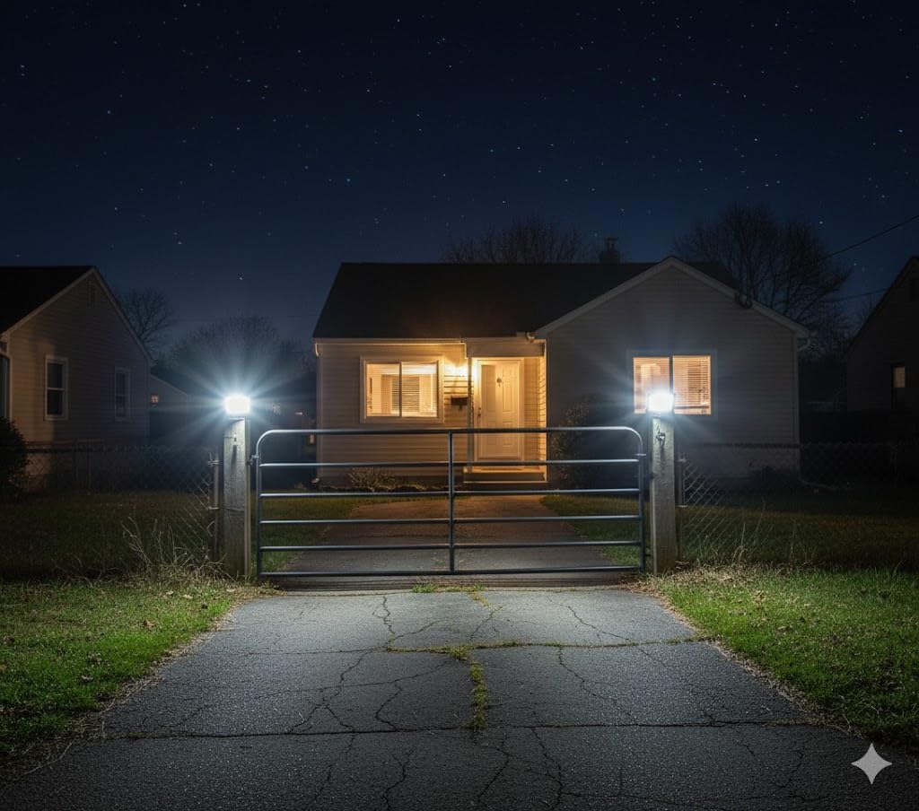 Generico Lampada LED da Esterno 200W, Faretto Solare da Parete con Asta Articolata, Illuminazione per Esterni, Pannello Solare Integrato [Classe di efficienza energetica A]