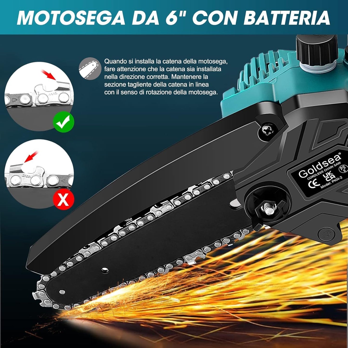 Kit Potatura Motosega + Forbice Elettrico Doppia Batteria 48V 2000Mah a Litio Completo di Valigetta Rigida Protettiva Trincia Rami,Cesoia,da Potatura
