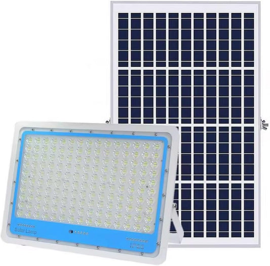 Faro Led 1000w Completo di Pannello Fotovoltaico 6500k,Impermabile IP66 con Sensore di Movimento,Crepuscolare,Telecomando, da Esterno