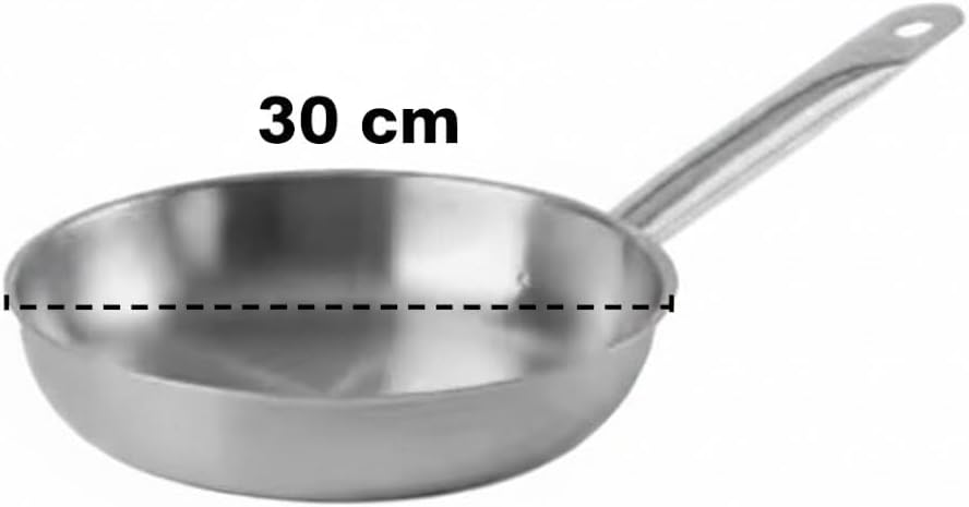 Generico Padella Professionale in Alluminio Puro 3mm, Manico in Acciaio Inox, Antiaderente, Padella Alta per Saltare la Pasta 30cm