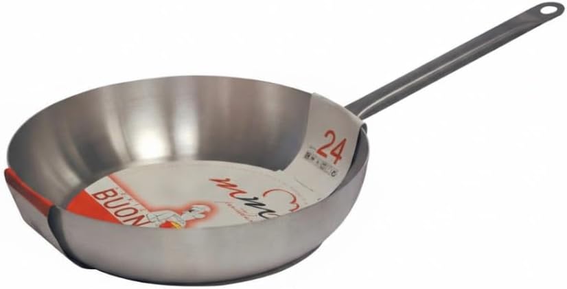 Generico Padella Professionale in Alluminio Puro 3mm, Manico in Acciaio Inox, Antiaderente, Padella Alta per Saltare la Pasta 30cm