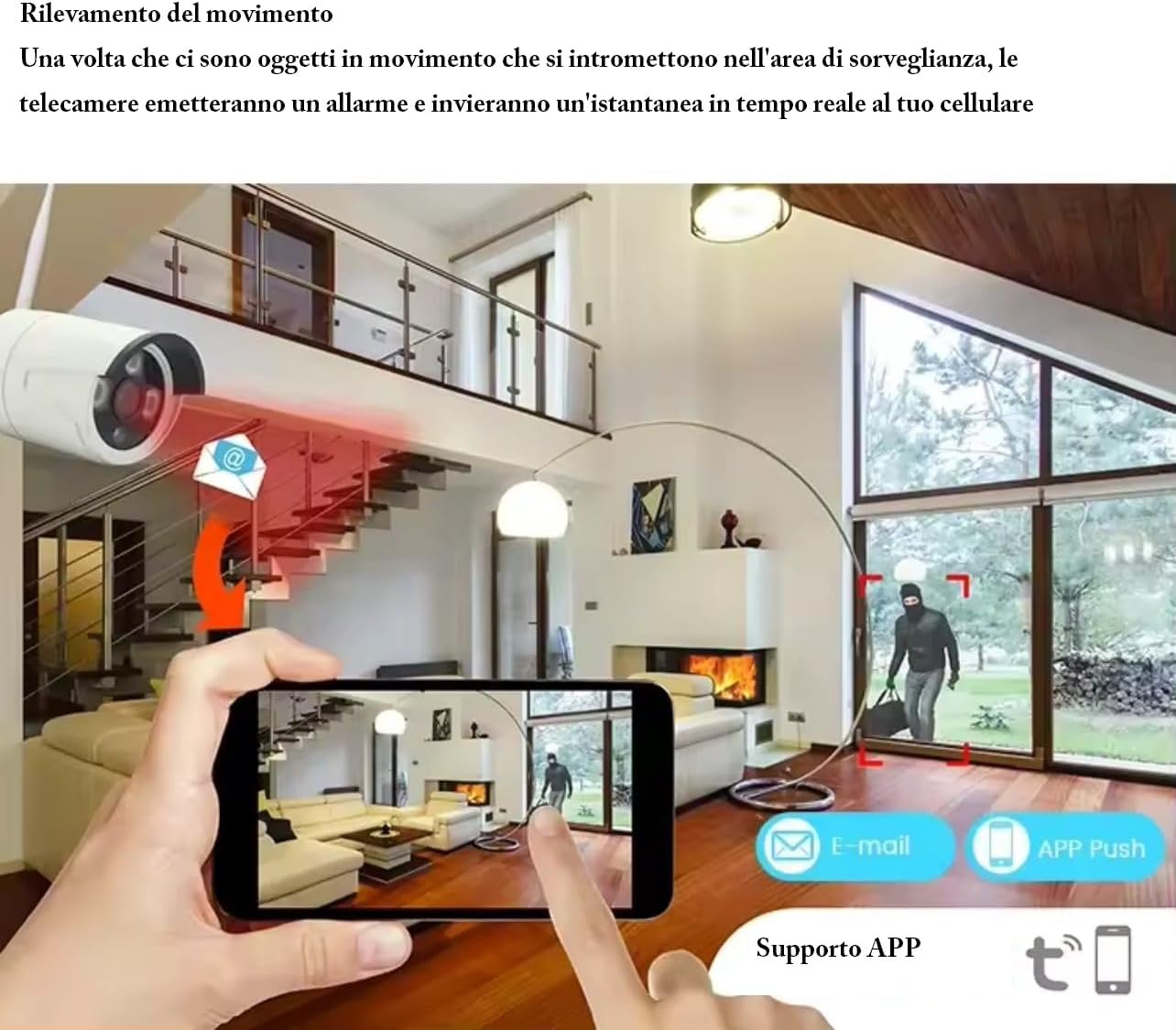 Kit Videosorveglianza 8 Telecamere Canali 5G DVR NVR HD da Interno ed Esterno Impermeabili + Hard Disck da 500GB per Registrare immagine Video, Completo di Mouse Alimentatori Wi-fi Visione Notturna