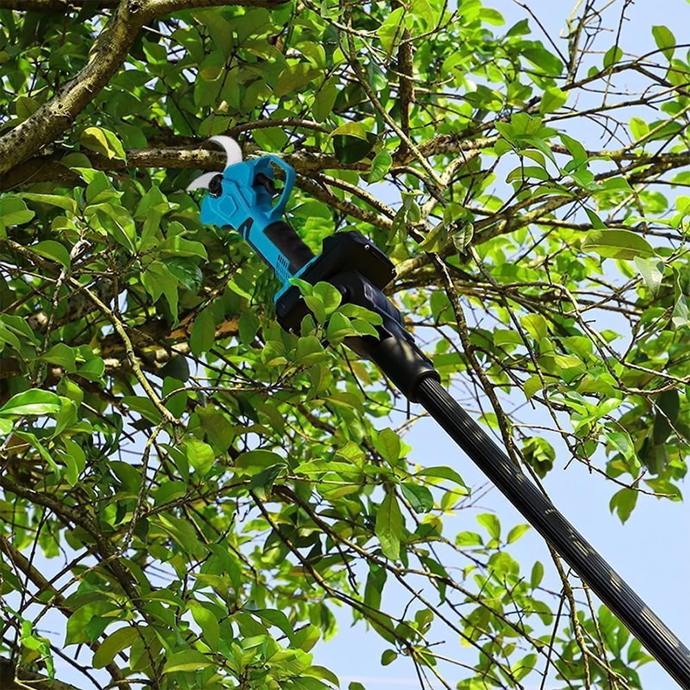 Kit Potatura, 4 in 1 Motosega 8" con Lubrificazione Olio + Cesoia Forbice Taglio 40mm + Lampada Led + Asta Telescopica con 2 Batterie da 88VF 8Ah per Potatura Alberi Piante Siepi DIY