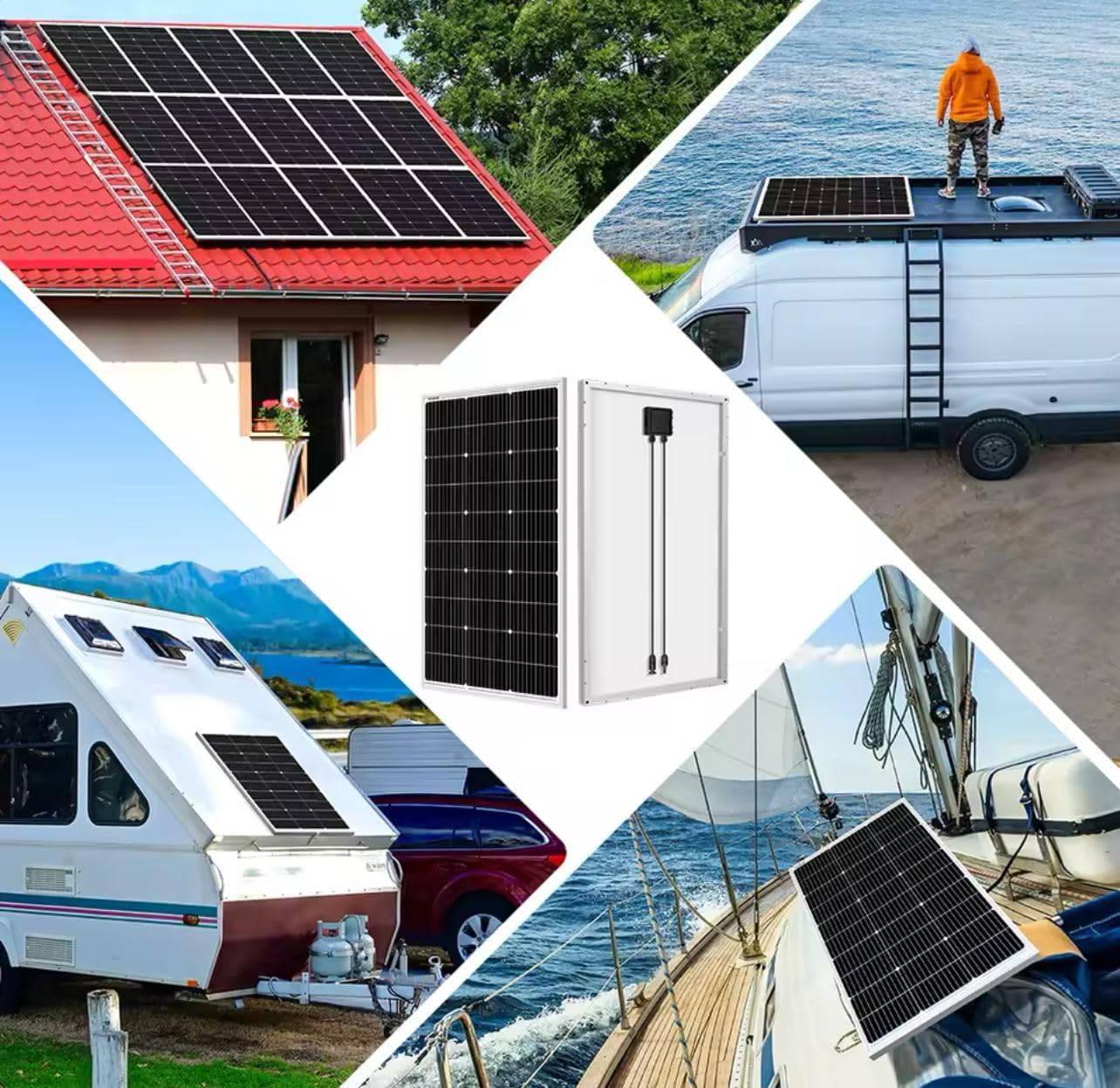 Kit Fotovoltaico Pannello Solare Mono. 2x 250W Regolatore di Carica Solare da 30A,Inverter 3000w 12v, Batteria 120AH al gel da accumulo Cavo Solare da 2.5M, per Camper, Roulotte,Chalet,Abitazione