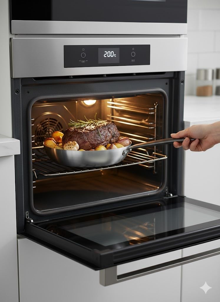 Generico Padella Professionale in Alluminio Puro 3mm, Manico in Acciaio Inox, Antiaderente, Padella Alta per Saltare 24cm