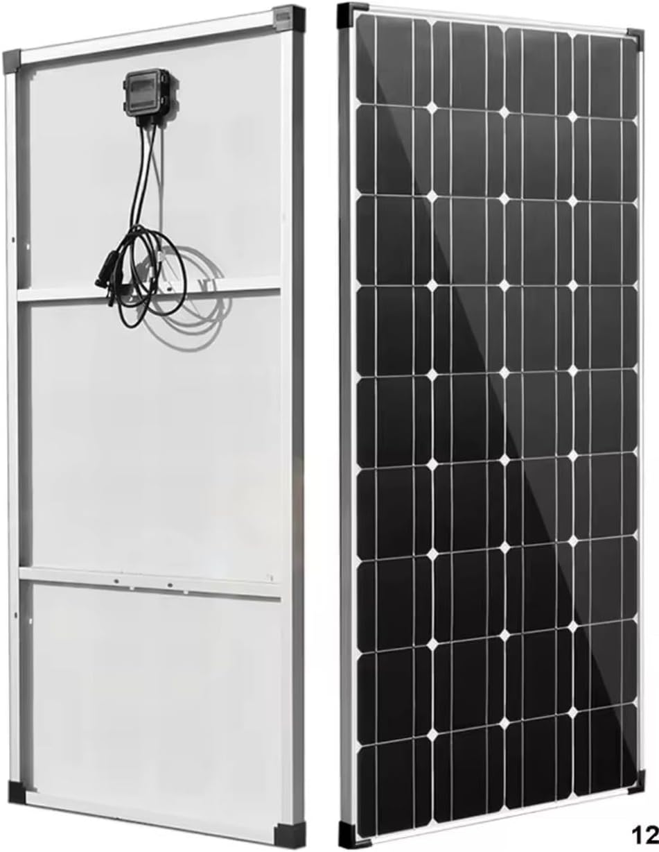 Pannello Solare Fotovoltaico Monocristallino 320W, 18V, Alta Efficienza per Camper, Casa, Baita e Barche, Modulo Solare con Cavo di Connessione