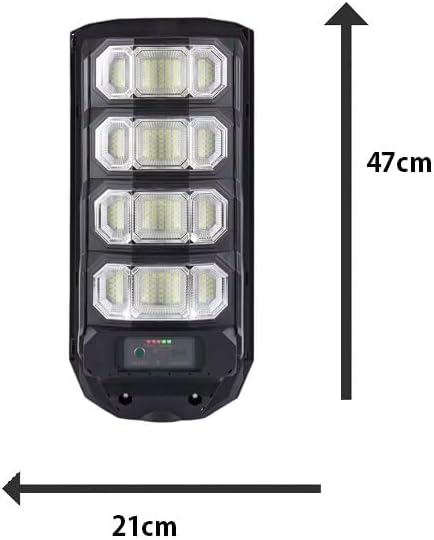 Faro Lampione Stradale 400W 6500k con Pannello Solare Fotovoltaico Completo di Telecomando e Staffe Impermeabile IP65 da Esterno 12 ore