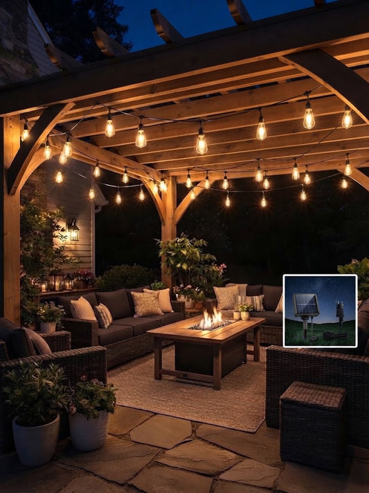 Catena Luminosa Esterno 10M 20 Lampadine LED Solare e Presa Corrente IP65 Calda V vazy24 (66) Venditore professionale