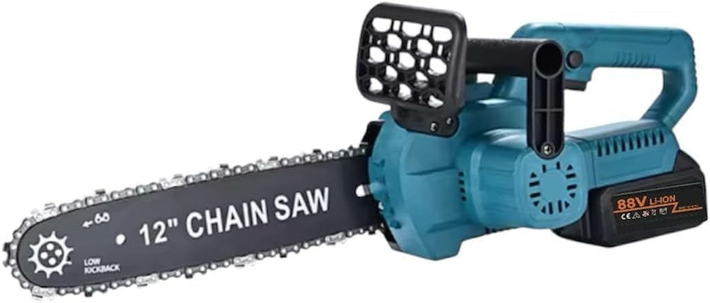 Motosega con Barra da 12 Pollici Doppia Batteria da 88V Ricaricabile con Serbatoio dell'Olio, Brushless, Kit Completo con 2 Batterie Li-ion e Valigetta