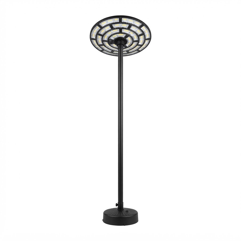Faro LED 5000W Solare Esterno Sensore Movimento Crepuscolare Telecomando Palo 3m