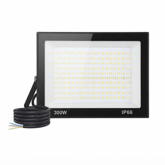 Faretto a LED da 300 W, per esterni, super luminoso, 3000 K, IP65, per giardino, garage e campo sportivo, classe energetica A++, luce bianca calda