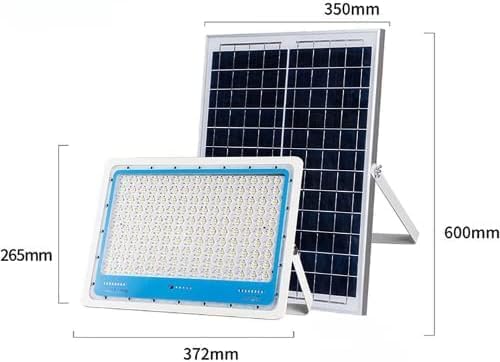Faretto Led Esterno con Pannello Solare, Faro a Led da Giardino 1000w con Sensore Crepuscolare e Telecomando, Faretto Solare Impermeabile IP66. faro da esterno