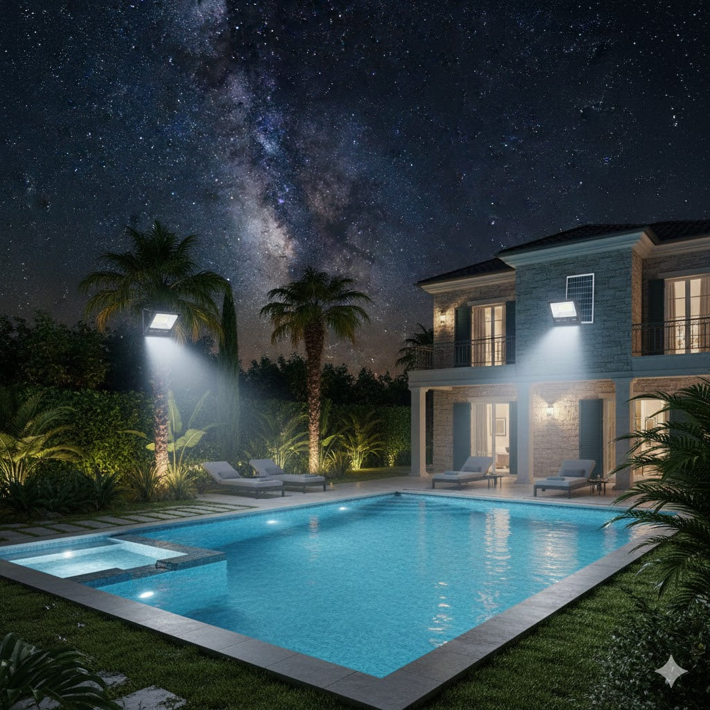 Faro Led 800w Con Pannello Solare IP67 Luce Bianca Con Telecomando